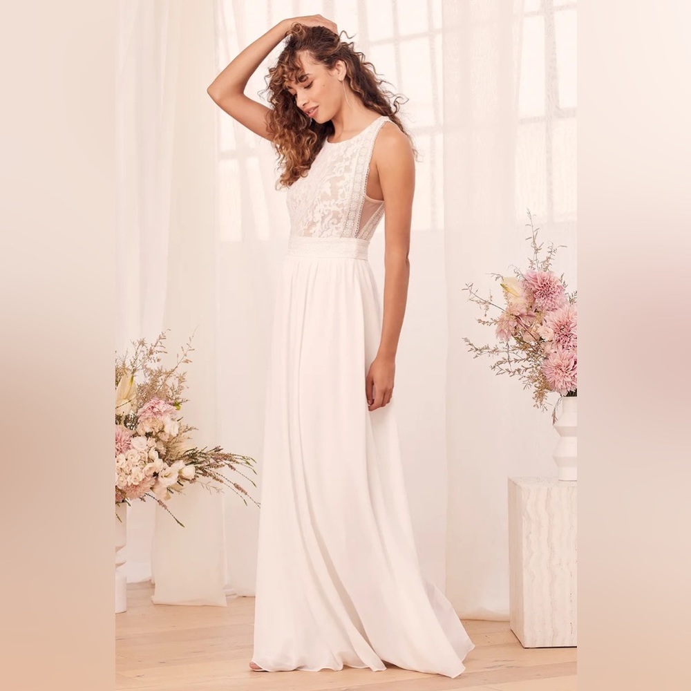 Lulu’s Forever and Always White Lace Maxi Dress - Picture 5 of 17